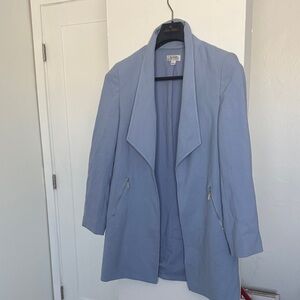 Eli Tahari Soft Blue Women's Blazer with Zipper Details